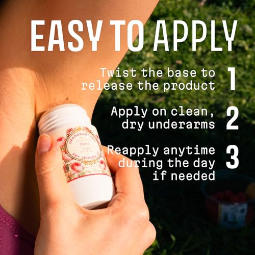 Natural Rose Deodorant Duo Pack - Aluminum Free, 2 x 1.7 oz, Long-Lasting & Sensitive Skin Safe