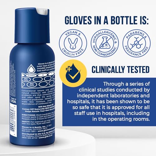 Gloves In A Bottle Shielding Lotion 3-Pack Travel Size Hand Moisturizer for Dry Skin