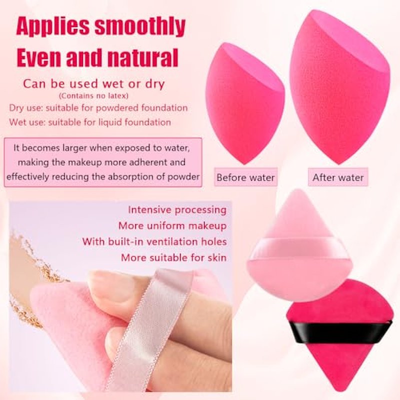 33PCS Makeup Foundation Brushes Tool Set with Sponges, Eyelash Curlers, Powder Puffs, Silicone Washing Bowls, Eye Aids, Nano Spray Bottles, Exfoliating Face Brushes, Eyebrow Trimming, Storage Bag