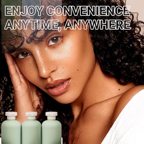 Green Plastic Refillable Travel Shampoo & Conditioner Bottles - 13.5oz Pack of 2