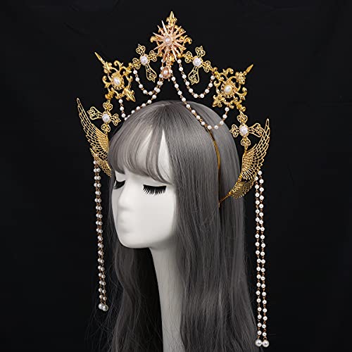 Gold Halo Crown Headband for Women - Goddess Costume Accessory