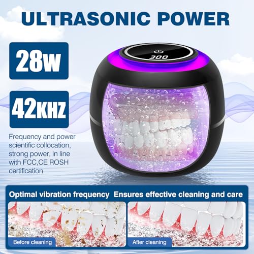 Ultrasonic Dental & Jewelry Cleaner Machine - 42KHz Deep Cleaning Pod 180ml