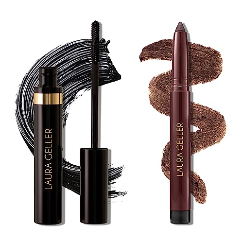 LAURA GELLER NEW YORK Bold Beauty Kajal Duo: Kajal Longwear Kohl Eyeliner Pencil, Smoky Quartz + Kajal Longwear Black Mascara