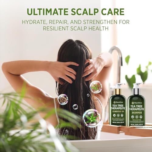 Roycederm Tea Tree Antifungal Shampoo & Conditioner Set for Scalp Care - Folliculitis Relief, Dry & Itchy Scalp, Paraben & Sulfate Free