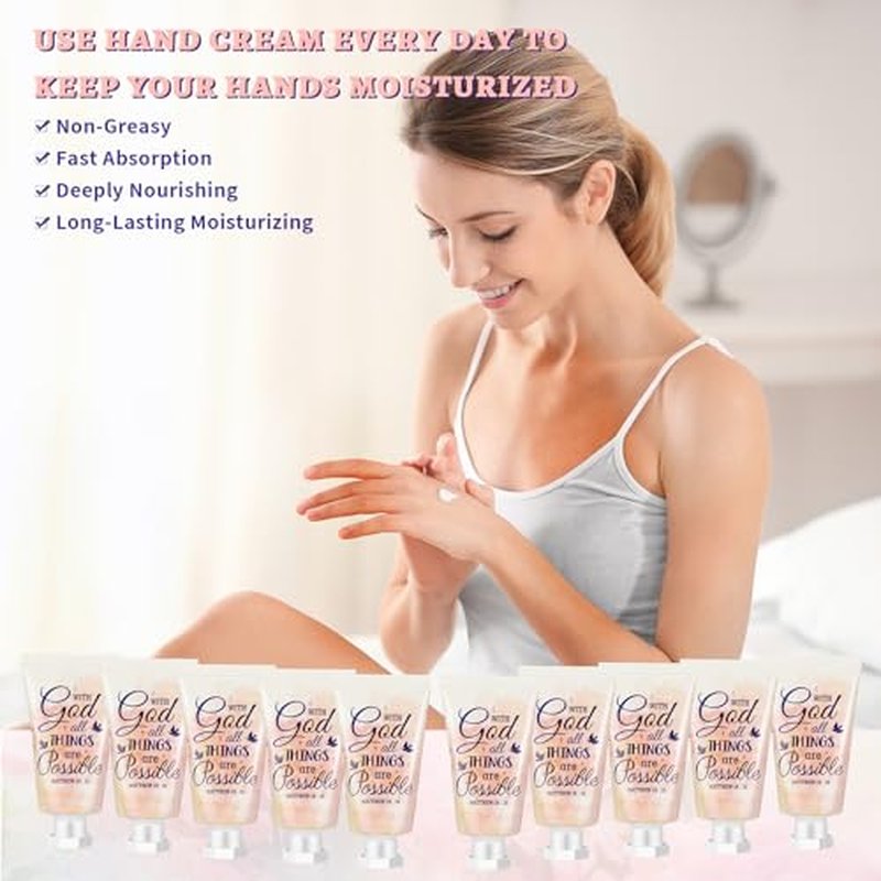 50 Pack Christian Hand Lotion Bulk Gifts for Women Mother's Day Gifts Bible Mini Travel Hand Lotion for Women Church Appreciation(Cute)
