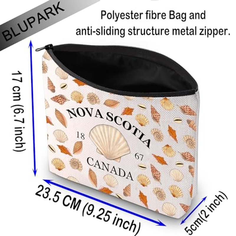 BLUPARK East Coast Cosmetic Bag Souvenir Gift Nova Scotia 1867 Canada Travel Makeup Bag Gift For Travellers (NOVA SCOTIA)