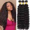 Deep Wave Human Hair Bundles 20 22 24 Inch Virgin Brazilian Curly Extensions