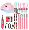 Pink Portable UV LED Nail Lamp & Manicure Kit with Nail Drill & Art Tools