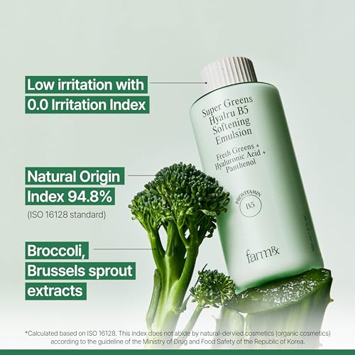 Farm Rx Super Greens Hyalru B5 Softening Emulsion (5fl oz) - Lightweight, Hydrating, Balancing, Soothing Moisturizer. Korean Skin Care. Hyaluronic Acid, Panthenol, Vegan.