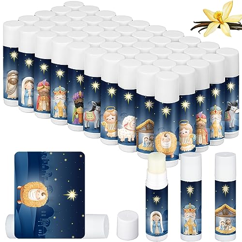 50 Pcs Nativity Lip Balm Gifts Advent Calendar 2024 Bulk Christmas Stocking Stuffers Christian Religious Holiday Party Gifts Favors Treat Goodies for Women & Men