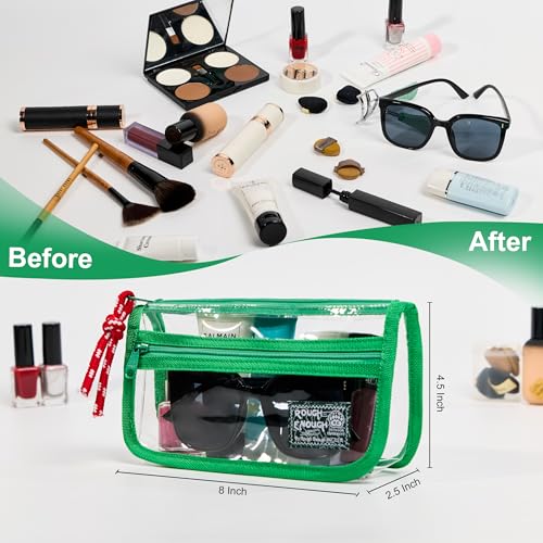 Rough Enough TSA Approved Clear Toiletry Bag Travel Makeup Case Green