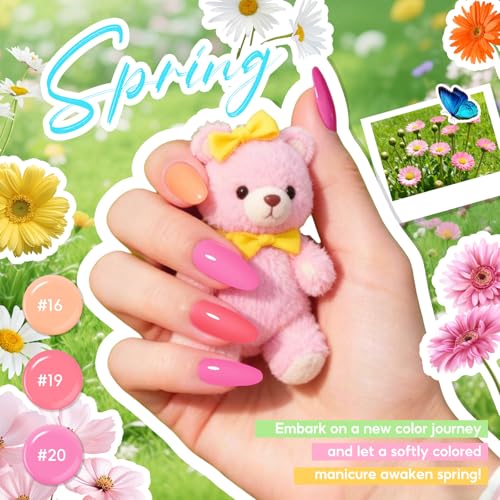 COSCELIA 60PC Gel Nail Polish Kit with U V light 55 Colors Gel Nail Polish Set 5PC Top Base Coat Glitter Rhinestones All Seasons French Manicure Starter Kit at Home for Women Girls