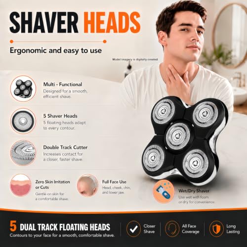 Black 2 Pack Shaver Replacement Heads Compatible with Remington Balder Pro XR7000