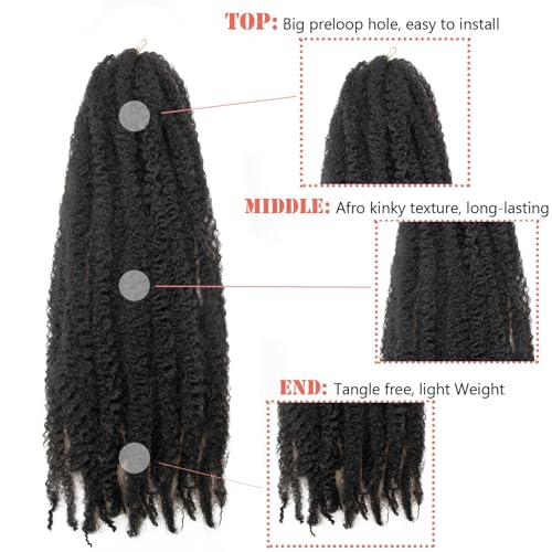 8 Packs Cuban Twist Braiding Hair - 24 Inches, 1B Variation of #1B / 24 Inch