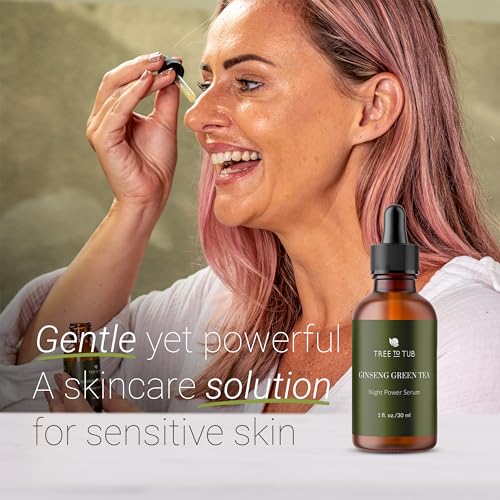 Tree To Tub Ginseng Green Tea Anti-Aging Retinol & Vitamin C Serum for Face & Wrinkles