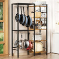 Heavy-Duty 5-Tier Pot and Pan Organizer Rack with Hooks for Kitchen Storage