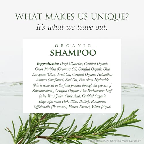 Fragrance Free Hair Shampoo for Daily Use - Natural, Sulfate-Free, 8 oz