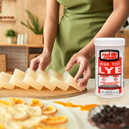 Red Crown Food-Grade Lye for Soap Making & Cleaning, 4 Pack 2.2 lbs