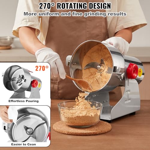 VEVOR 1000g Electric Grain Mill Grinder High Speed 3000W Commercial Spice Pulverizer