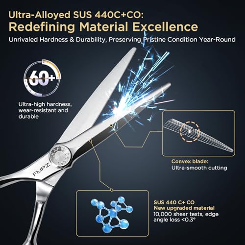5.5'' Professional Hair Cutting Scissors with Japanese SUS440C Steel - Ergonomic Barber Shears for Salon & Home Use