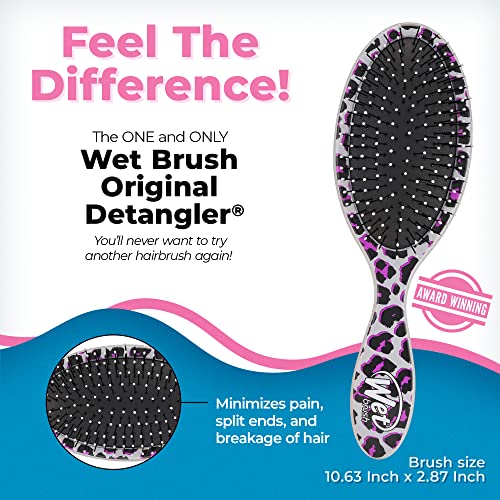 Wet Brush Original Detangler Brush - Pink Leopard, Safari - All Hair Types - Ultra-Soft Bristles Glide Through Tangles with Ease - Pain-Free Comb for Men, Women, Boys & Girls (Pack of 2)