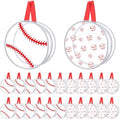 24 Pcs Baseball Clear Makeup Bag with Zipper Bulk Sport Goodie Clear PVC Pouch Organizer Waterproof Travel Case for Woman Team Gifts Birthday Decorations Supplies