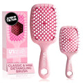 FHI Heat UNbrush and UNbrush Mini - Peony Light Pink Detangling Hairbrush Set