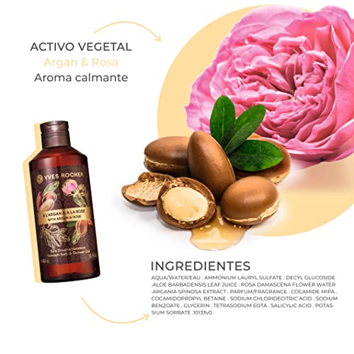 Argan & Rose Hammam Bath & Shower Gel - Natural Botanical Cleansing 13.5oz