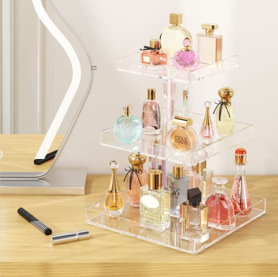 NIUBEE 3-Tier Acrylic Perfume Organizer Stand - 12.4 x 2.2 x 13.1 Inches