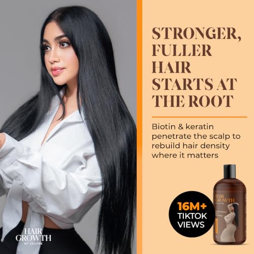 Keratin Shampoo for Women 16 oz - Sulfate Free, 2 Bottles by Hair Growth by Jailyne Ojeda