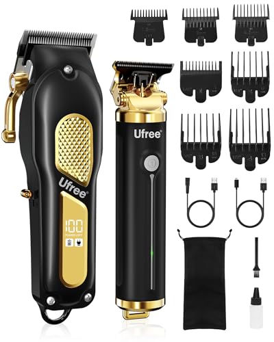 Cordless Hair Clippers & Trimmers Set for Men with Guide Combs