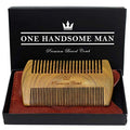 Beard Comb Kit by One Handsome Man - Sandalwood Beard Comb with PU Leather Case and Gift Box - Perfect Gifts For Him or Boyfriend Gifts - Ideal Gift For Men