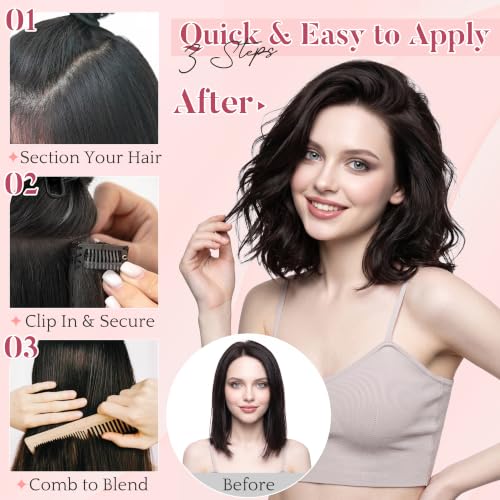 SEGO Clip-In Short Hair Extensions Light Brown 10 Inch - Real Human Hair