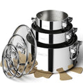 Stainless Steel Stock Pot Set with Glass Lids - 6-Piece Space-Saving Nestable Cookware