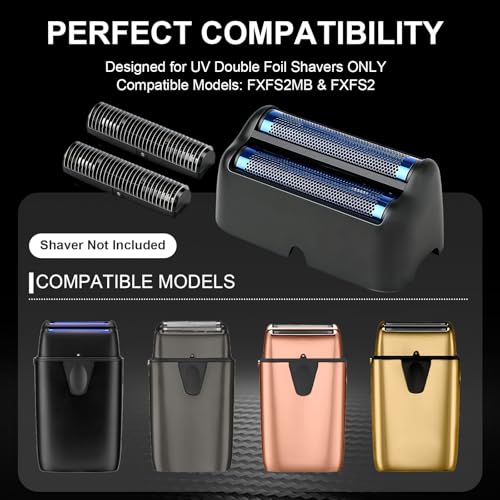 Loarysk 1-Pack Replacement Foil Head for UV Double Foil Shaver - Double Black Variation