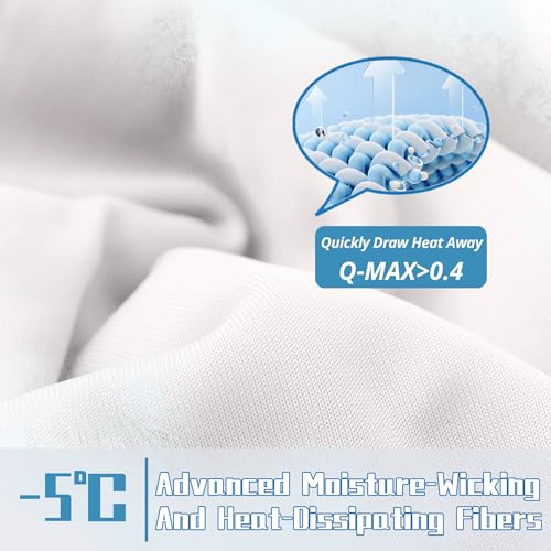 DOWNCOOL Queen Size Cream White Cooling Comforter – Dual-Side Tech, 90x90