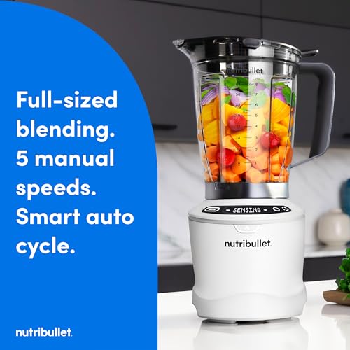 Nutribullet SmartSense 5-Speed Full-Size Blender 1400W Matte White
