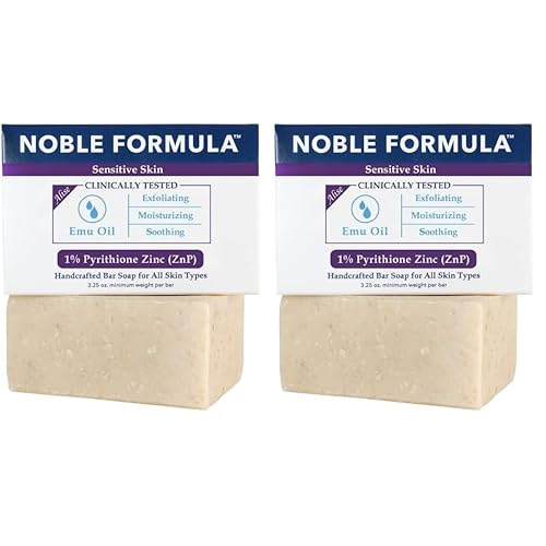 Noble Formula 1% Pyrithione Zinc (ZnP) Original Noble Emu Formula, Alise's Emu Oil Bar Soap, Designed for Sensitive Skin, 3.25 oz (Pack of 2)