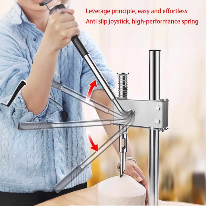 Coconut Opener Machine Stainless Steel Tool Set - Easy & Efficient Nut Cracker