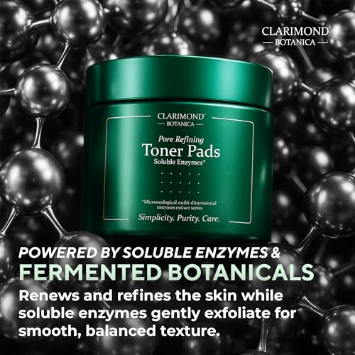 50 Count Pore Refining Toner Pads ? Glowing Facial Toning w/Niacinamide, Fermented Botanicals & Soluble Enzymes ? Hydrating Facial Pads for Daily Use, Smooth Skin Texture, All Skin Types, 4 fl oz