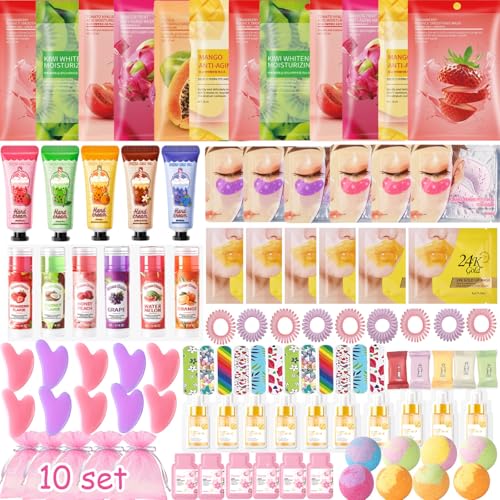 130-Piece Spa Party Favors Kit for Women - Face Masks, Hand & Foot Care, Eye Patches, Gift Bags, Perfect for Sleepovers & Birthdays