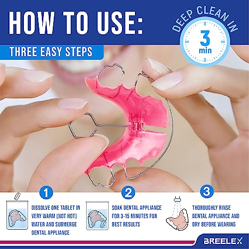 Retainer Cleaner Tablets 120 Count - Power Deep Cleaning for Dentures & Aligners - 1 Pack