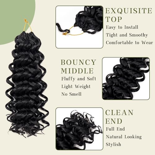 12 Inch Curly Crochet Hair - Pack of 7, 1B - Lightweight Synthetic Style for Women