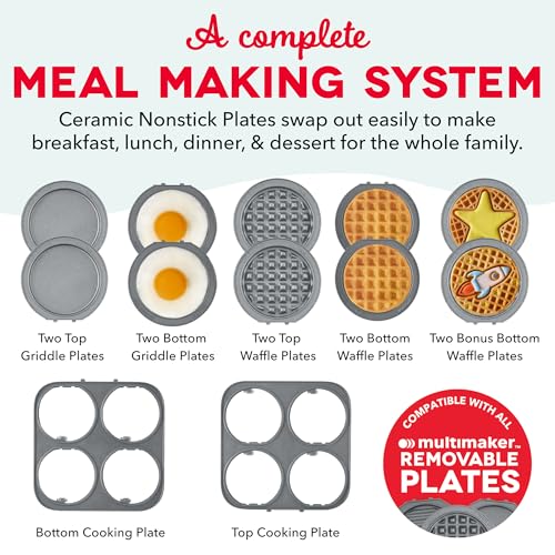 MultiMaker Family Mini Maker System with 10 Removable Plates for Breakfast & Beyond