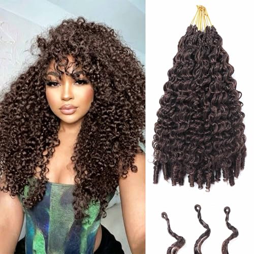 Burmese Curly Crochet Hair 18 Inch Water Wave Pre-Looped Boho Extensions - 4#