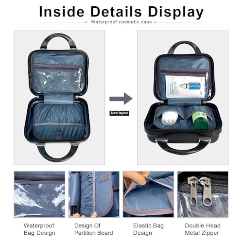 GigabitBest 12 Inch Multi-Purpose Waterproof Hard Shell Makeup Case (H003-Black-12 Inch)