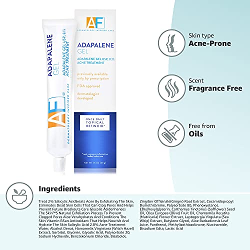 AcneFree Adapalene Gel 0.1% | 1.6 oz Daily Topical Acne Treatment