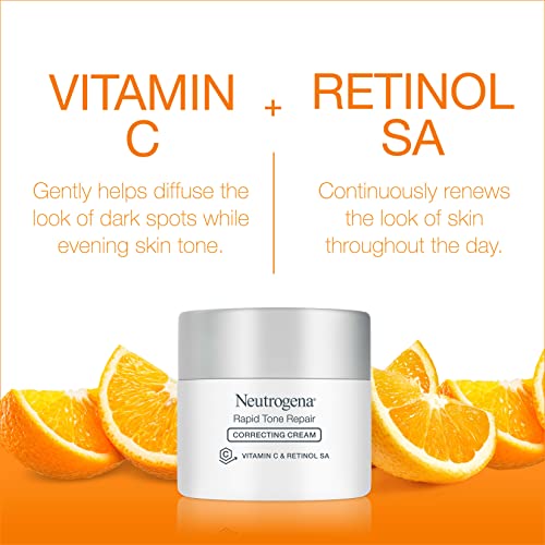 Neutrogena Rapid Tone Repair Retinol + Vitamin C Face Moisturizer, Dark Spot Corrector, Anti-Aging Face Cream for Even Tone 1.7 oz + Trial Size Hydro Boost Facial Cleanser, 0.5 fl. oz