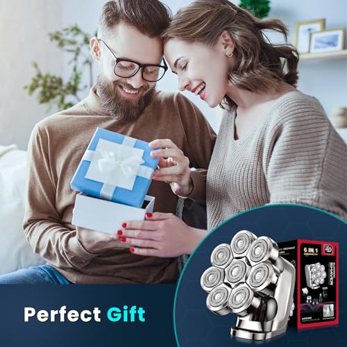 Phisco Electric Head Shaver for Men Gunmetal - Fast Charging Bald Shaver with 8D Floating Heads