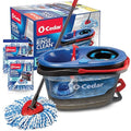 O-Cedar RinseClean Spin Mop & Bucket System with 2 Extra Microfiber Refills – Cleans with Water, Removes 99% of Bacteria